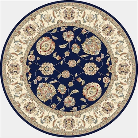 Dynamic Rugs Ancient Garden 7.10 Round 57365-3464 Rug - Blue/Ivory ANR8573653464